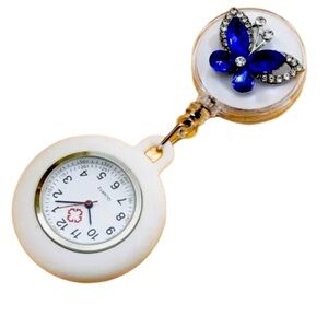 Second hand Quartz watch with a colorful butterfly